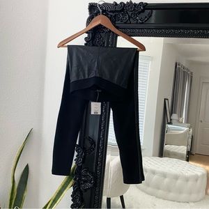 Topshop | Women’s Black Double Sided High Rise Faux Leather Leggings